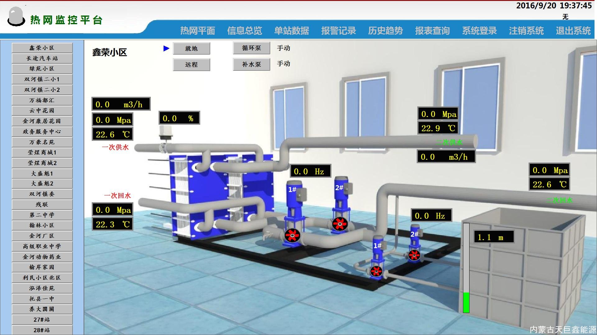 天巨鑫熱網(wǎng)換熱站遠(yuǎn)程集中監(jiān)控系統(tǒng)